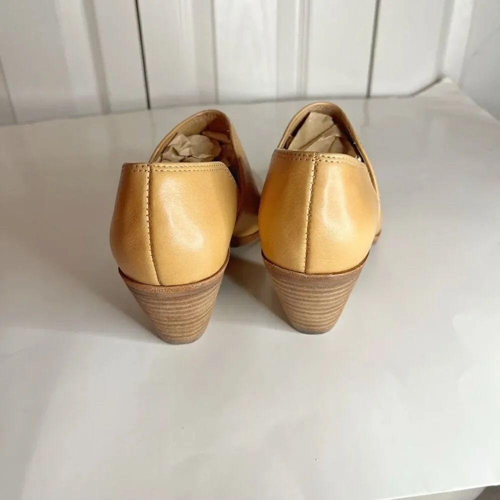 Madewell Gloria Buttery Leather Ankle Slip On Block Heel Pointed Toe Shoe Boot